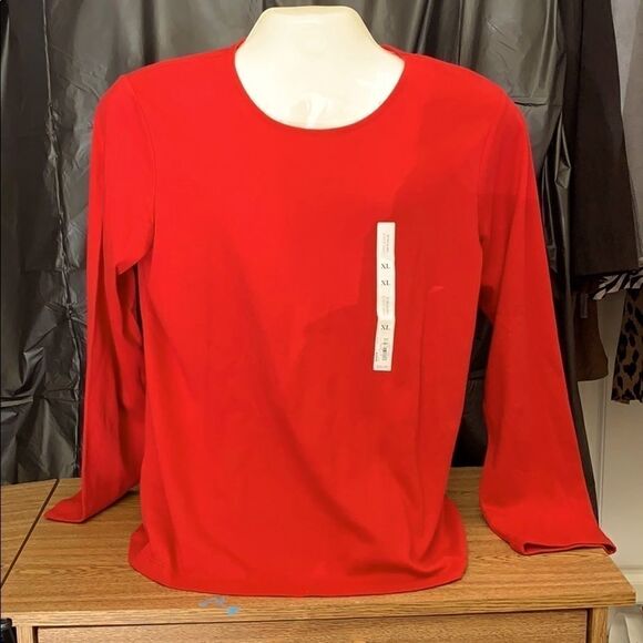 123 Red Scoop Neck Top - Picture 1 of 4